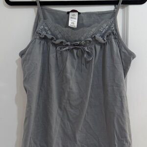 mark. Gray Camisole with Lace Detail